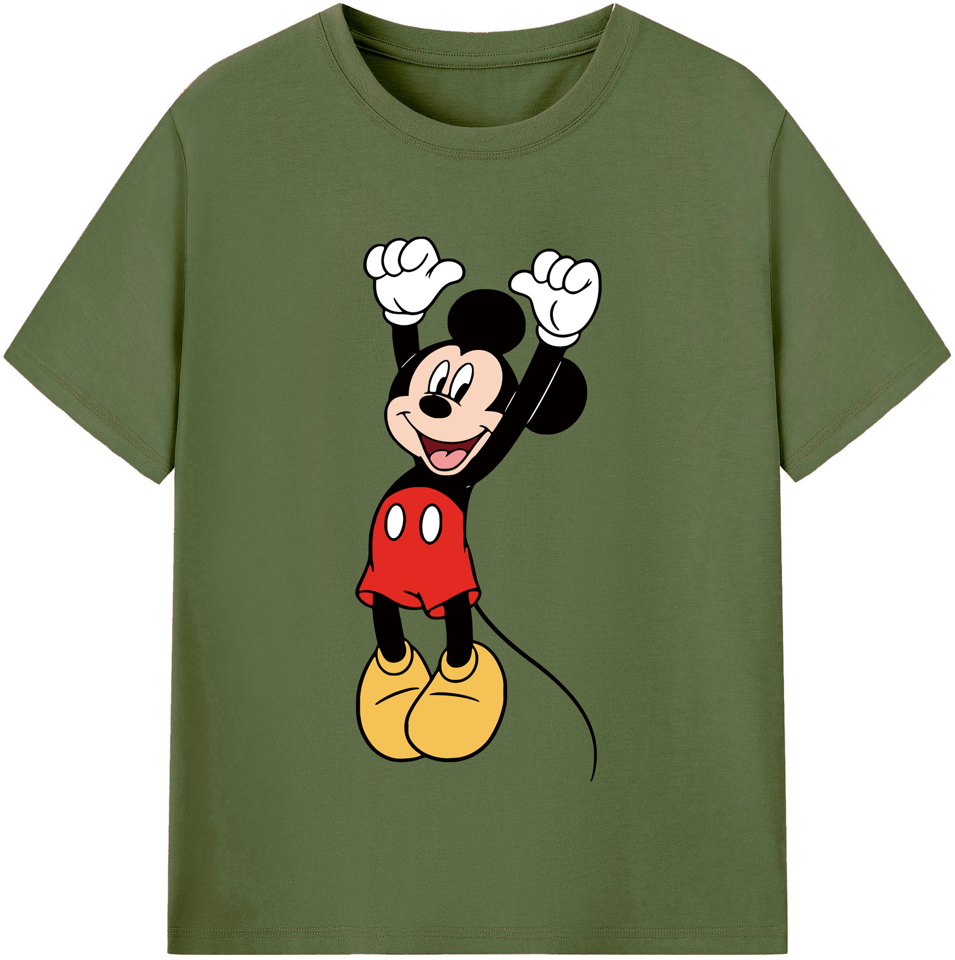 （画像用） ミッキーマウス Mickey Mouse 綿100％半袖Tシャツ（フロントプリント）